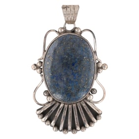 Alice Johnson Navajo Sterling Lapis Pendant
