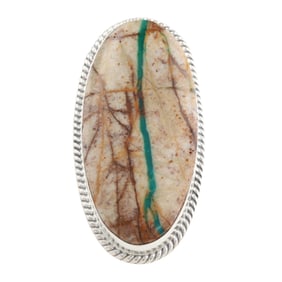 Steve Francisco Navajo Sterling Silver Boulder Turquoise Ring