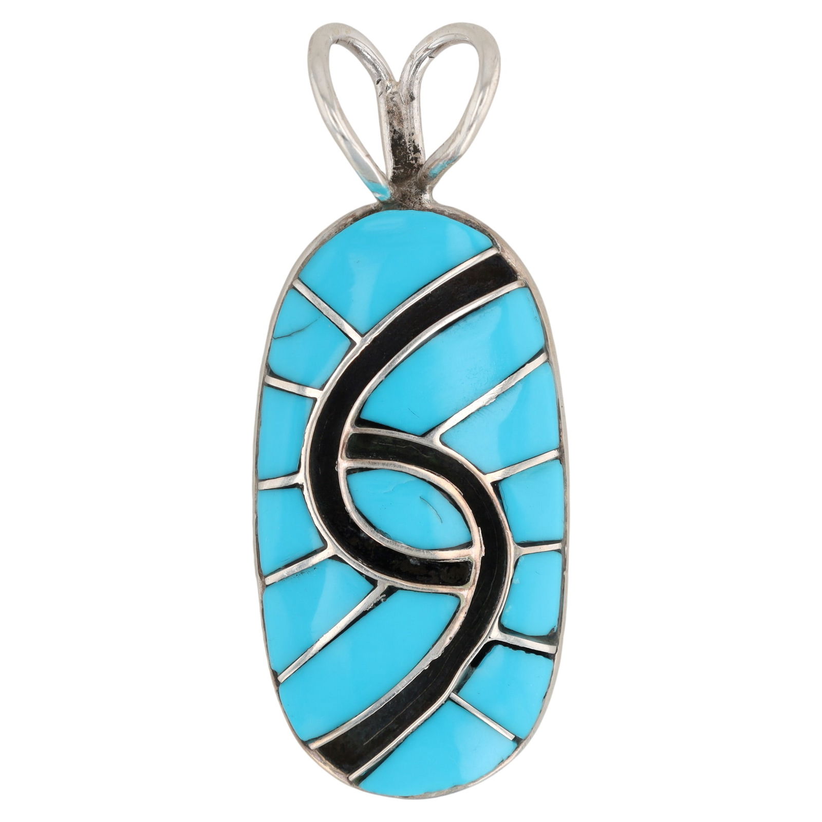 Amy Locasoino Zuni Sterling Turquoise Pendant (1 of 5)