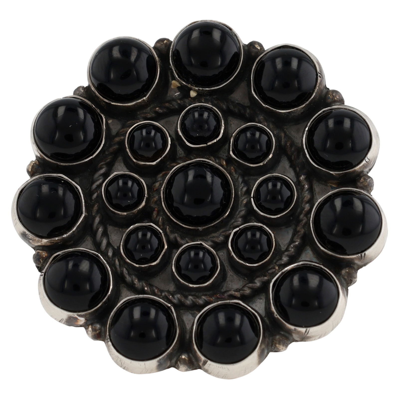 Devin Brown Navajo Sterling Black Onyx Adjustable Ring (1 of 7)