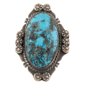 Jimmy Nelson Navajo Sterling Kingman Turquoise Ring