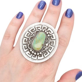 Lee Brown Navajo Sterling Turquoise Ring