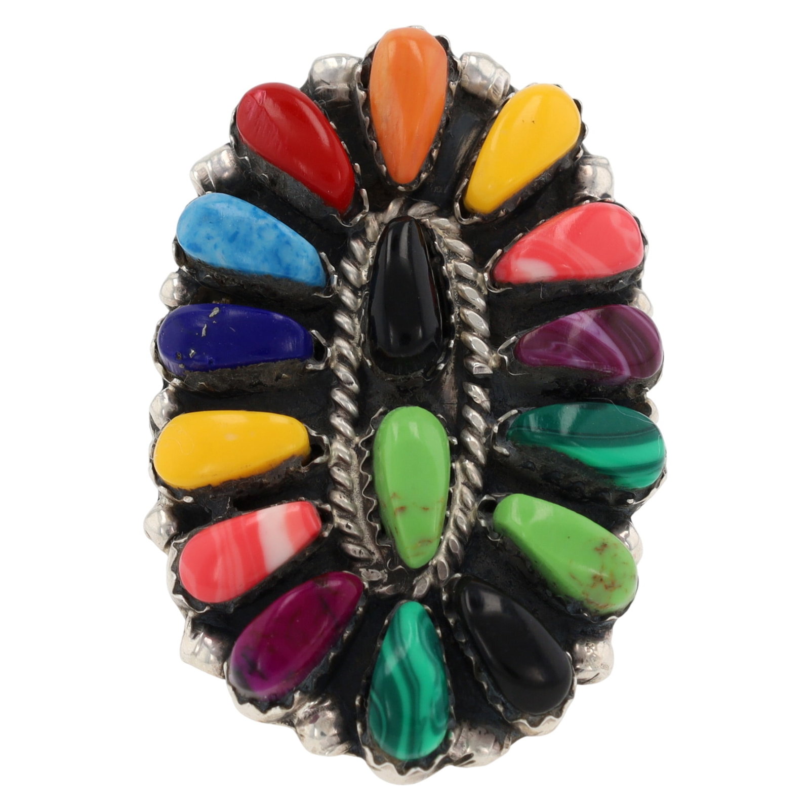 Juliana William Navajo Sterling Silver Multi-Stone Cluster Ring (1 of 7)
