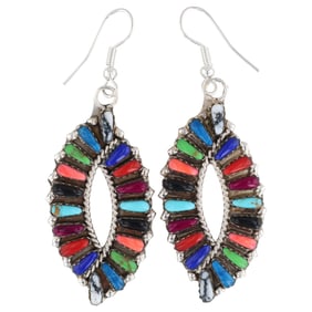 Tamara Benally Navajo Sterling Multi-Stone Earrings