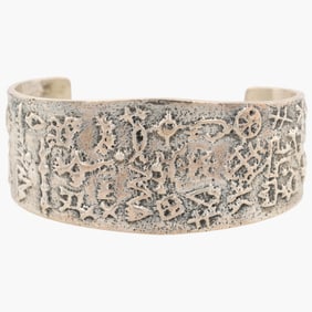 Running Bear Navajo Sterling Cuff Bracelet