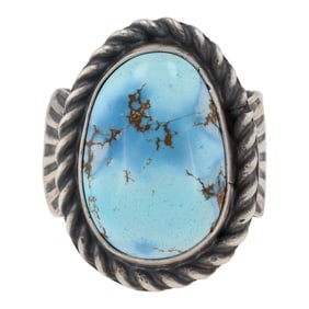 Navajo Tillie Jon Sterling Golden Hills Turquoise Ring