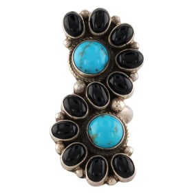 Geraldine James Navajo Sterling Multi-Stone Cluster Ring