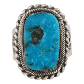 Adrienne Gordon Navajo Sterling Turquoise Ring