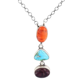 Antionette Martinez Navajo Sterling Multi-Stone Necklace