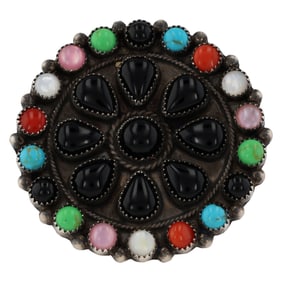 Devin Brown Navajo Sterling Multi-Stone Adj. Ring