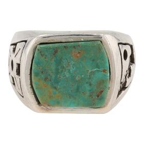 Bevis Tsadiasi Zuni Turquoise Sterling Ring