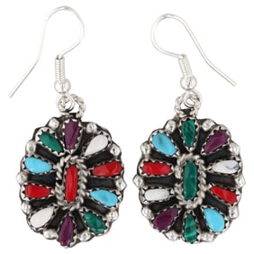 Milton James Navajo Sterling Multi-Stone Earrings