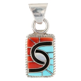 Amy Wesley Zuni Sterling Multi-Stone Inlay Pendant