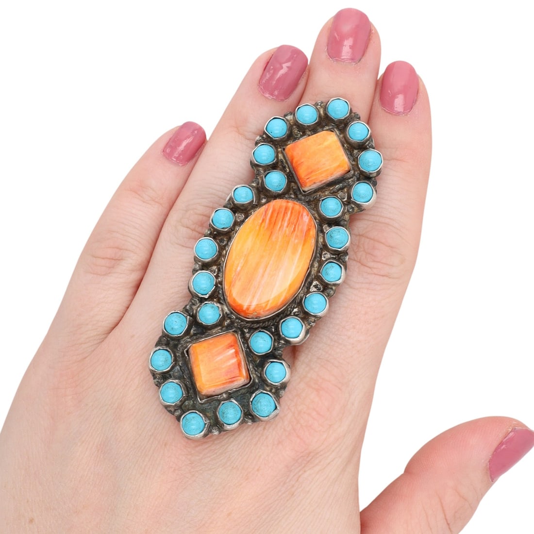Delvin Brown Navajo Sterling Multi-Stone Ring (1 of 7)