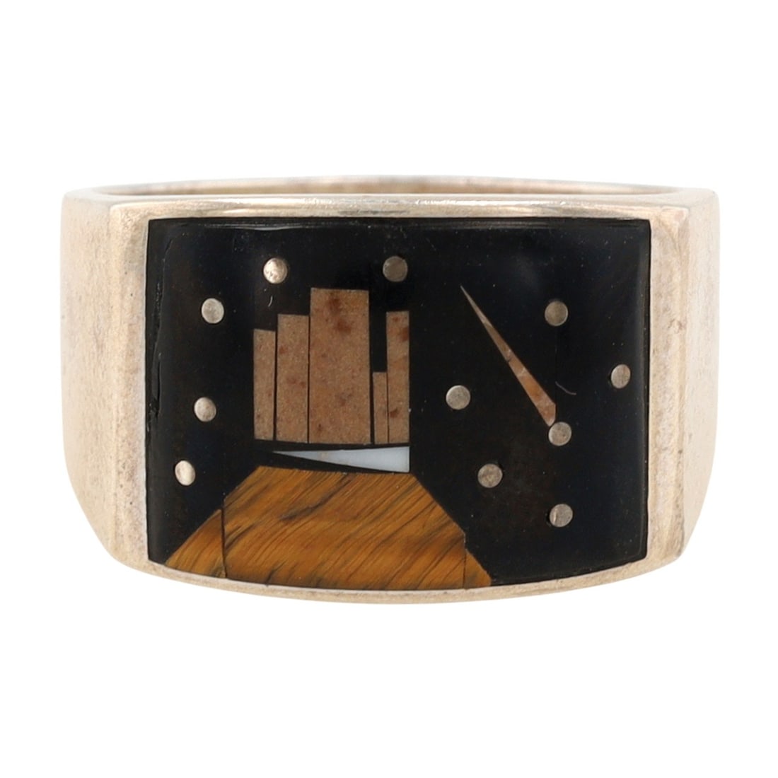 Navajo Billy Long Sterling Multi-Stone Inlay Ring (1 of 7)