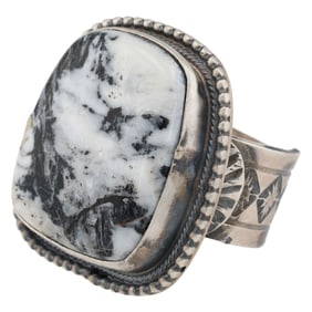 Tillie Jon Navajo Sterling White Buffalo Ring
