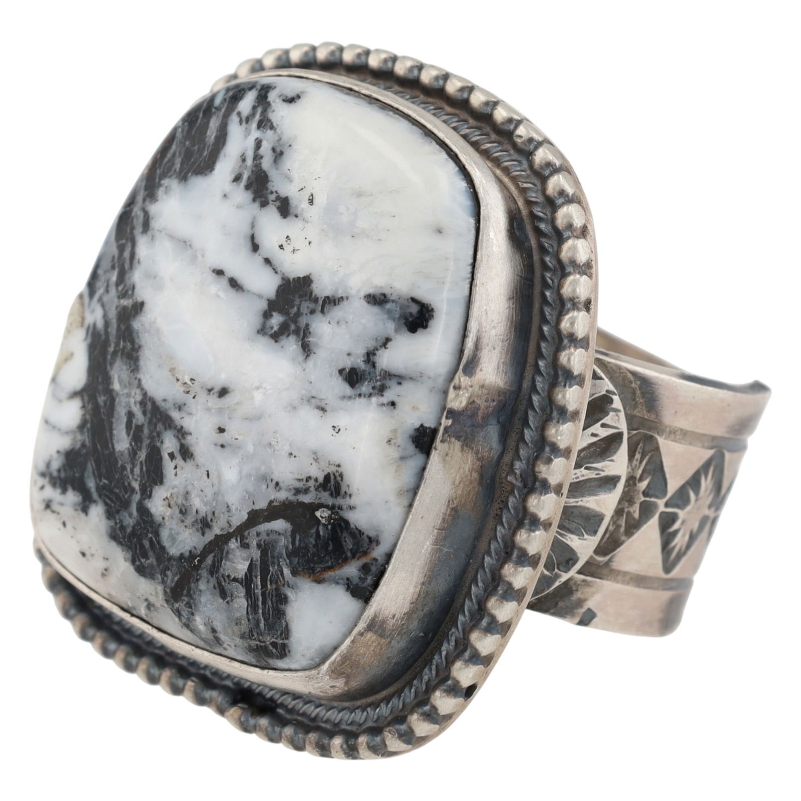 Tillie Jon Navajo Sterling White Buffalo Ring (1 of 7)