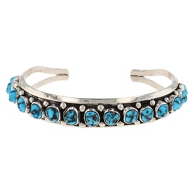 Rita Abeita Navajo Sterling Turquoise Cuff Bracelet