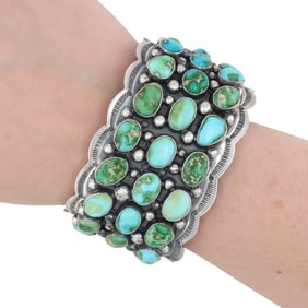 Tom Lewis Navajo Sterling Sonoran Gold Cuff Bracelet