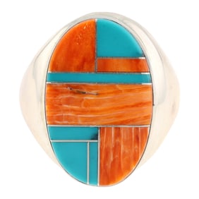 Wilbert Gray Navajo Sterling Multi-Stone Inlay Ring
