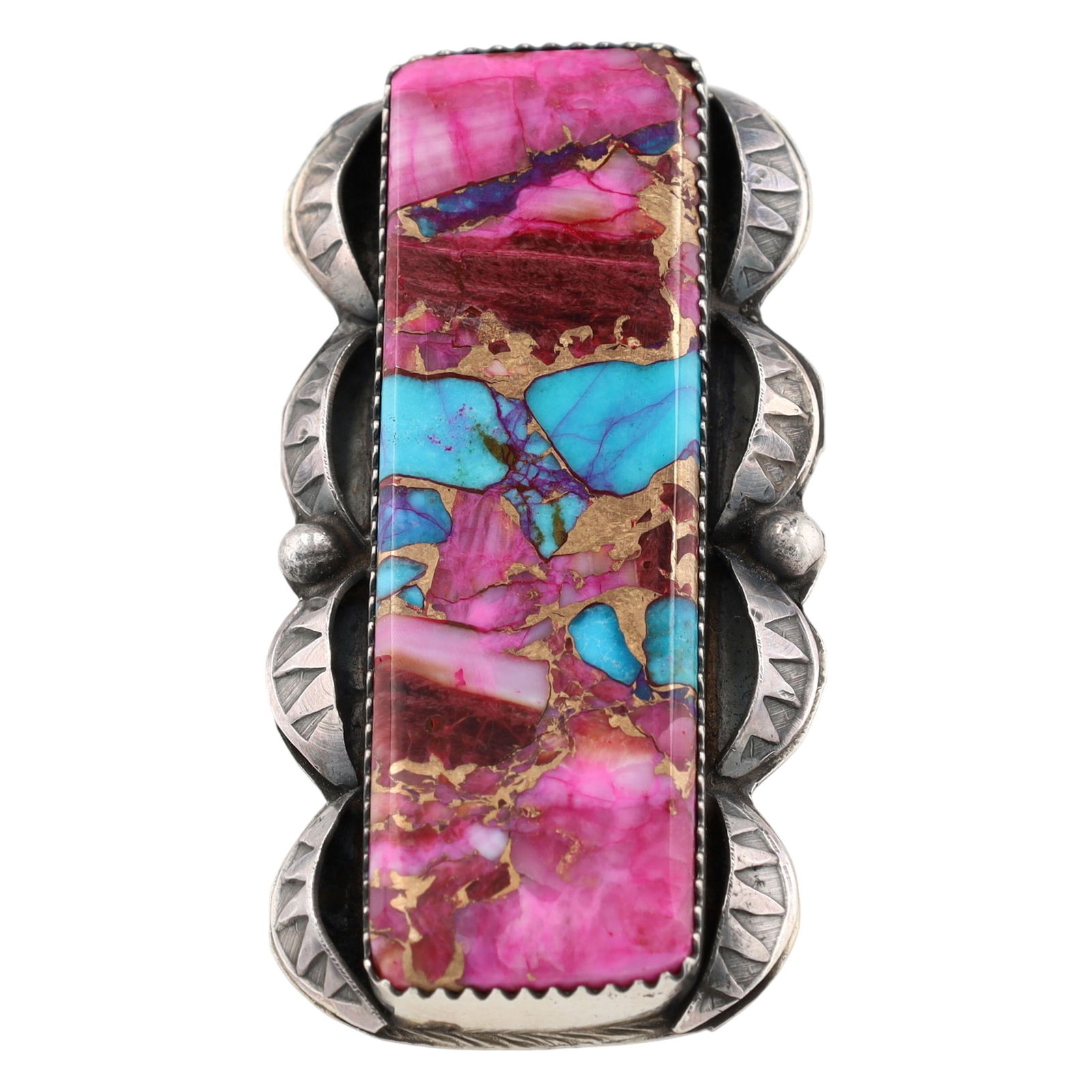 Tia Long Navajo Pink Dahlia Adjustable Ring (1 of 7)