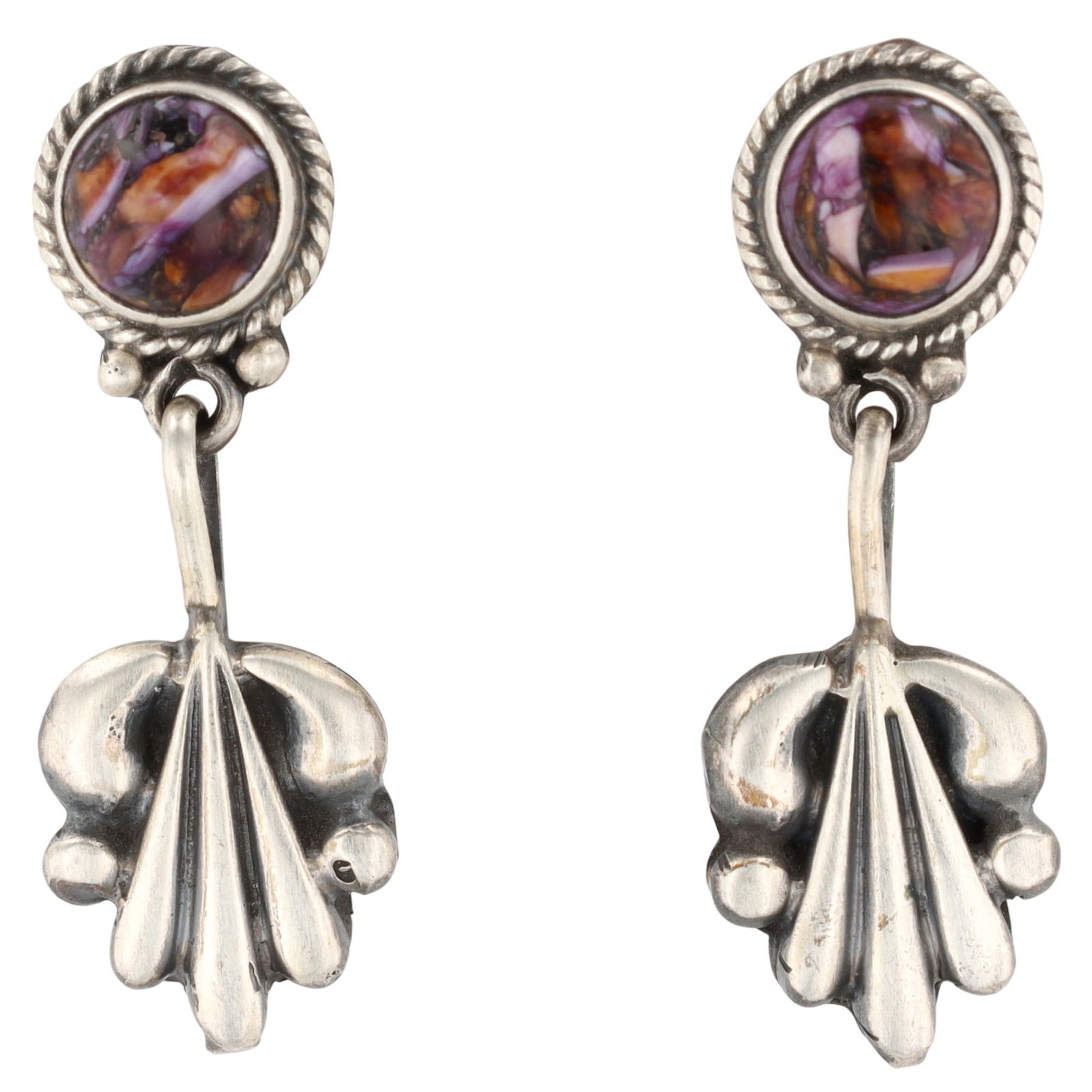 Sharon McCarthy Navajo Sterling Purple Spiny Earrings (1 of 4)