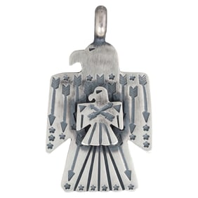 Navajo Sterling Silver Thunderbird Pendant