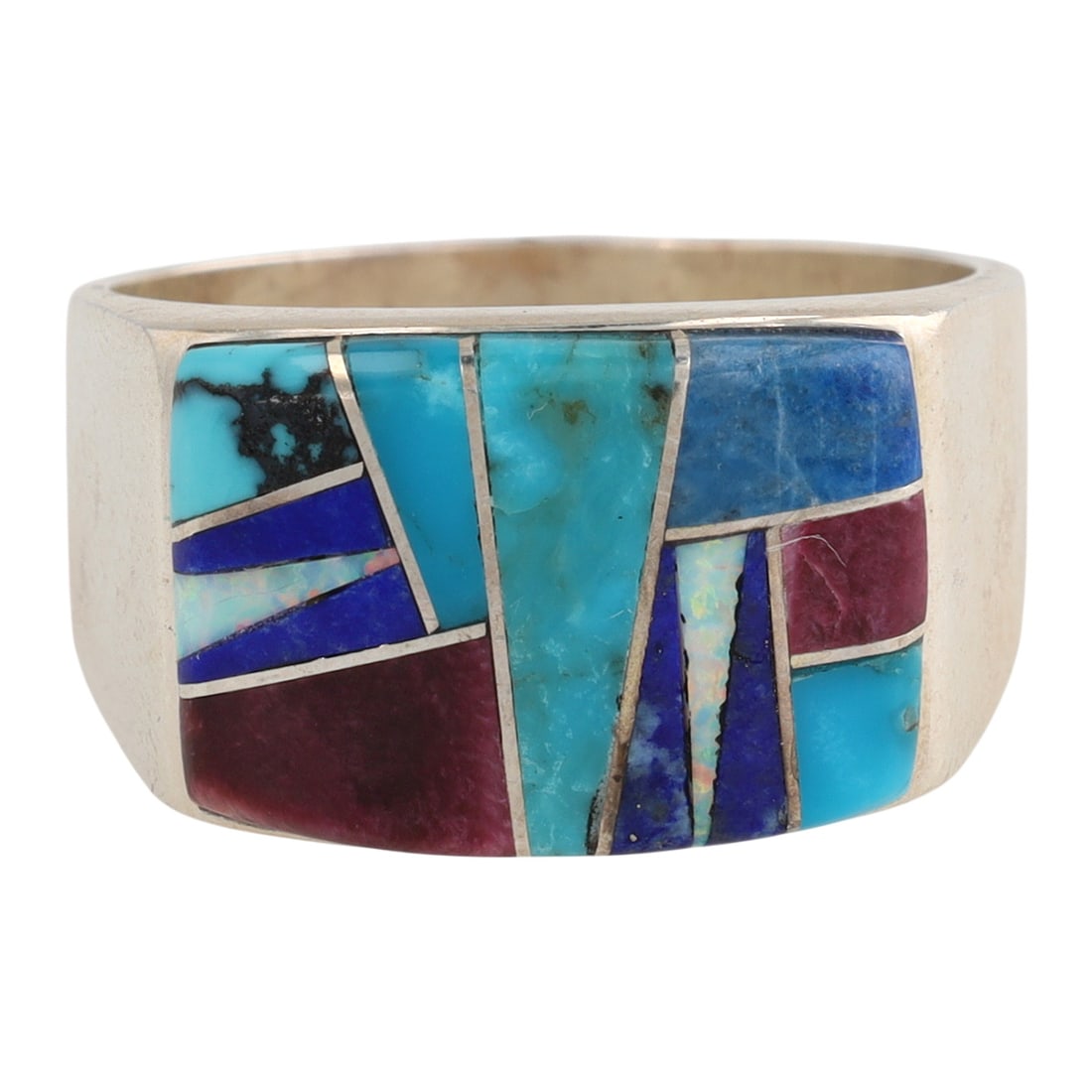 Evangeline Sherman Navajo Sterling Multi-Stone Ring (1 of 8)