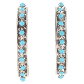 Marlon Quam Zuni Sleeping Beauty Turquoise Earrings