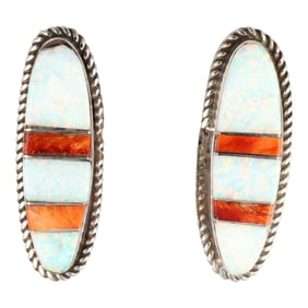 Avery Norton Navajo Sterling Inlay Earrings