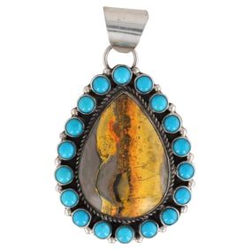 Geraldine James Navajo Sterling Multi-Stone Pendant