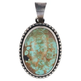 Scott Skeets Navajo Sterling #8 Turquoise Pendant