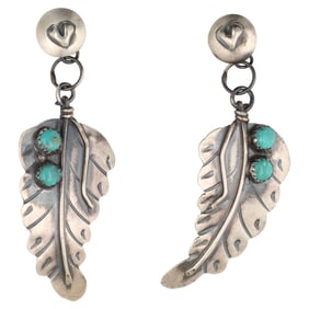 Gabriele Yazzie Navajo Sterling Kingman Earrings