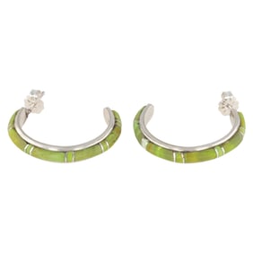 Terrence Panteah & Tammy Johnson Zuni Sterling Inlay Earrings