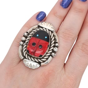 Joelias Draper Navajo Sterling Ladybug Ring
