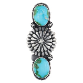 Samuel Yellowhair Navajo Sterling Turquoise Ring
