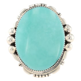 Navajo Gregg Yazzie Turquoise Sterling Ring