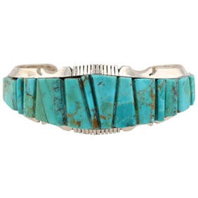 Steve Francisco Navajo Sterling Kingman Cuff Bracelet