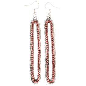 Devin Quam Zuni Sterling Coral Earrings