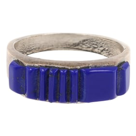 Rita Ybarra Navajo Handmade Sterling Silver Lapis Ring