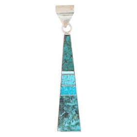 Harold Smith Navajo Sterling Kingman Inlay Pendant