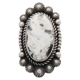 Michael Calladitto Navajo Sterling White Buffalo Ring