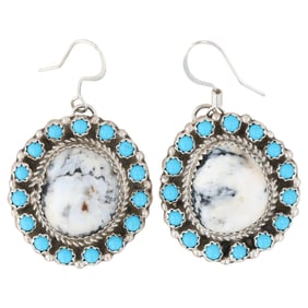 Navajo Sterling Multi-Stone Dangle Earrings