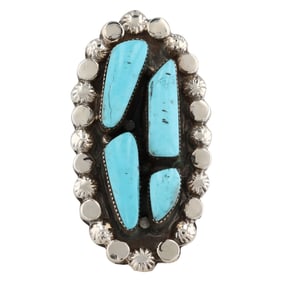 Loretta Delgarito Navajo Silver Turquoise Ring