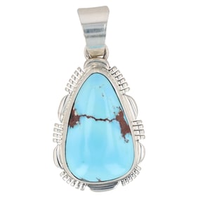 A. Martinez Navajo Golden Hills Turquoise Sterling Pendant