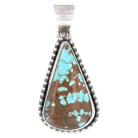 Scott Skeets Navajo #8 Turquoise Sterling Pendant