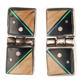 Olson Charleston Navajo Sterling Inlay Earrings
