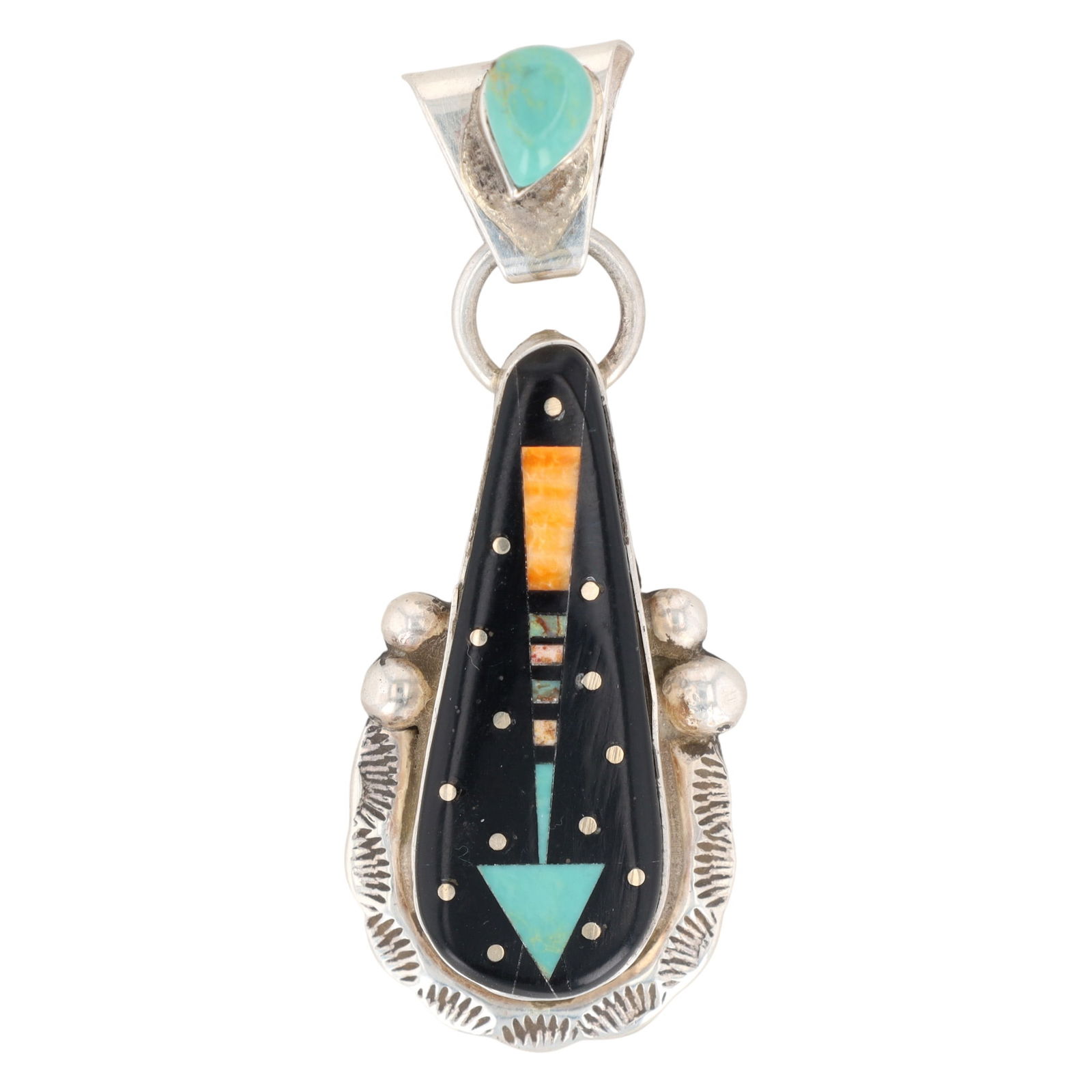 Ray Jack Navajo Sterling Multi-Stone Inlay Pendant (1 of 5)