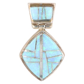 Pamela Daniels Navajo Sterling Silver Opal Inlay Pendant