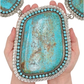 HUGE!! Larry Etsitty Navajo Sterling Kingman Necklace